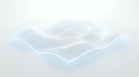Abstract flowing glass waves with translucent layers creating depth and movement on isolated white background, suitable for modern design projects and digital applications.