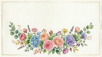 Watercolor floral arrangement with roses, hydrangeas, and lavender on cream background, suitable for wedding invitations, greeting cards, and decorative designs.