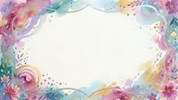 Watercolor floral frame with pastel flowers and leaves creating decorative border on white background for wedding invitations and greeting cards.