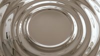 Overhead view of spiral staircase with concentric circular metal railings creating geometric pattern, architectural interior design element for modern building concepts.