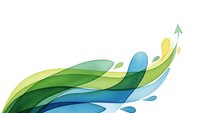 Abstract flowing waves in green and blue gradient colors with organic shapes and dynamic movement for modern design projects.
