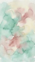 Soft watercolor abstract background with flowing green and pink pastel washes creating organic shapes and gentle color transitions for artistic projects.