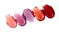 Smeared lipstick swatches in shades of pink, coral and burgundy on white background, isolated cosmetic texture samples for makeup artists and beauty content.