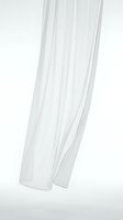 Flowing white sheer fabric draped elegantly against a light background, showcasing soft folds and delicate translucent textile texture.