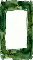 Green watercolor frame border with white center space for text or design elements on transparent background ready for creative projects.