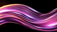 Luminous flowing waves in pink and purple hues with sparkling particles create dynamic motion effect on black background. Abstract design for modern backgrounds.