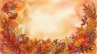 Autumn leaves frame with warm orange and red foliage border on textured background for seasonal designs and fall decorations.