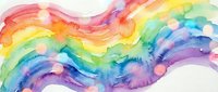 Vibrant watercolor rainbow waves flowing across white background with soft paint textures and colorful gradients for creative design projects.