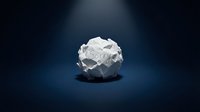 Crumpled paper ball with the word Sorry on dark blue background, symbolizing apology, regret, and failed communication in business or personal life.