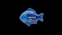 Blue fish toy isolated on transparent background, ready for clipart, t-shirt design, stickers, print-on-demand products, and sublimation projects.