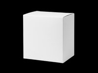 White blank cardboard box mockup isolated on transparent background, ready for product packaging design, print on demand, stickers, and clipart use.
