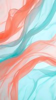Abstract flowing waves in coral pink and turquoise colors creating dynamic movement for modern design backgrounds and digital art projects.