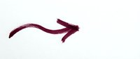 Curved arrow pointing right drawn with dark burgundy brush stroke on white background, isolated and ready for design use on presentations, websites, and marketing materials.