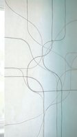 Abstract flowing lines transition from neutral beige to soft teal, creating organic wave patterns. Minimalist design with curved strokes suitable for modern interiors, wallpapers, and contemporary decor projects.