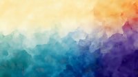 Vibrant watercolor gradient background transitioning from soft yellow through turquoise to deep purple, featuring ethereal brushstroke texture and atmospheric depth.