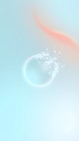 Glowing water droplet with particles dispersing against soft gradient background in turquoise and coral tones, suitable for skincare and wellness design projects.