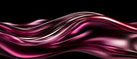 Elegant flowing pink and magenta waves create dynamic abstract pattern on black background. Smooth glossy curves with light reflections form modern design element.