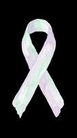 Watercolor awareness ribbon in soft lavender and mint green stripes, isolated on transparent background. Ready for t-shirt designs, clipart, stickers, sublimation, and print-on-demand products.