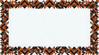 Geometric orange and black diamond pattern border frame on white background, isolated and ready for design use on certificates, invitations, posters, and promotional materials.