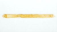 Golden yellow watercolor brush stroke banner isolated on transparent background for artistic design projects and creative layouts.