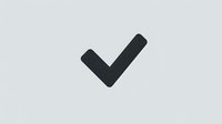 Black checkmark symbol on light gray background, minimalist design for interface elements and confirmation indicators. Isolated graphic ready for digital use.