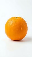 Fresh whole orange with textured peel isolated on white background. Suitable for food, nutrition, healthy eating, grocery, and culinary content.