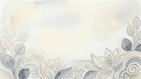 Elegant botanical line art with watercolor accents featuring flowing leaves and spiral flourishes on isolated white background, suitable for design projects.