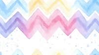Soft watercolor chevron pattern in pastel rainbow colors with delicate paint splatter texture on white background, seamless repeat design for fabric and paper projects.