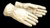 Pair of cream-colored work gloves isolated on transparent background, ready for design use on t-shirts, clipart, stickers, print-on-demand products, and sublimation projects.