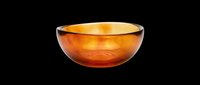 Amber glass bowl isolated on transparent background, ready for T-shirt design, clipart, stickers, print on demand, and sublimation projects.