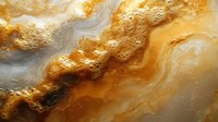 Abstract golden marble texture with swirling patterns of gray and amber, featuring natural stone veining and luxurious metallic effects for interior design projects.