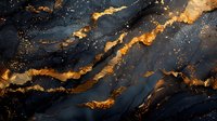 Luxurious black marble texture with golden veins and glitter effect creates dramatic abstract pattern on dark background for elegant interior design projects.