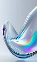 Abstract holographic wave design with flowing curves in turquoise, silver, and purple hues perfect for modern tech backgrounds, luxury branding, or futuristic presentations.
