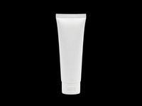 Blank white cosmetic tube isolated on transparent background, ready for design use on product packaging, labels, print-on-demand items, and sublimation projects.
