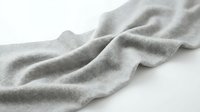 Soft gray cashmere scarf with elegant draping folds on white background, luxury winter accessory for fashion and warmth in cold weather seasons.