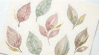 Watercolor autumn leaves in soft pastel colors isolated on white background for seasonal design projects and nature-themed decorations.