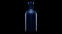 Dark blue glass bottle with cork stopper isolated on transparent background, ready for beverage packaging design, product mockups, e-commerce graphics, and print-on-demand applications.