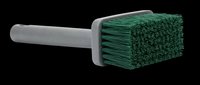 Cleaning brush with green bristles and gray handle, isolated on transparent background. Ready for design use on t-shirts, clipart, stickers, and print-on-demand products.
