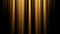 Luxurious golden curtains with sparkling glitter effects and dramatic lighting for elegant stage performances, theater backdrops, and premium event designs.