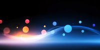 Abstract glowing wave with colorful bokeh lights on dark background creates modern futuristic atmosphere for technology and science presentations.