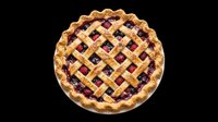 Mixed berry pie with golden lattice crust, isolated on transparent background. Ready for food clipart, t-shirt design, stickers, print on demand, and sublimation projects.