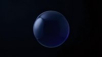 Dark blue glossy sphere with reflective surface on black background for modern design projects and digital art applications.