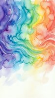 Rainbow watercolor abstract background with flowing colorful paint blending in soft pastel tones, great for cards, posters, and creative projects.