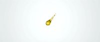 Golden yellow oil drop falling with splash effect isolated on white background for cosmetic and skincare product design.