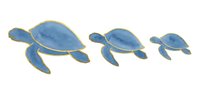 Sea turtles swimming in a row, isolated on white background, suitable for marine wildlife designs, educational materials, and children's illustrations.