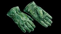 Watercolor green leather gloves isolated on transparent background, ready for stickers, print on demand, sublimation, T-shirt design, and clipart projects.