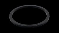 Black rubber gasket ring isolated on transparent background, ready for design use in technical illustrations, product mockups, clipart, and print-on-demand applications.