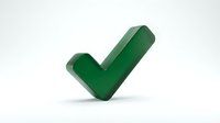 Green checkmark symbol isolated on white background for approval confirmation and success validation in business presentations and digital interfaces.