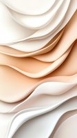Smooth flowing waves in soft beige and white create elegant abstract background with gentle curves and layered shapes for luxury branding and modern design.