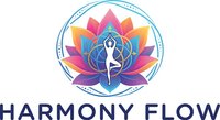 Colorful lotus flower mandala with yoga meditation figure in tree pose, spiritual wellness logo design on white background for holistic health branding.